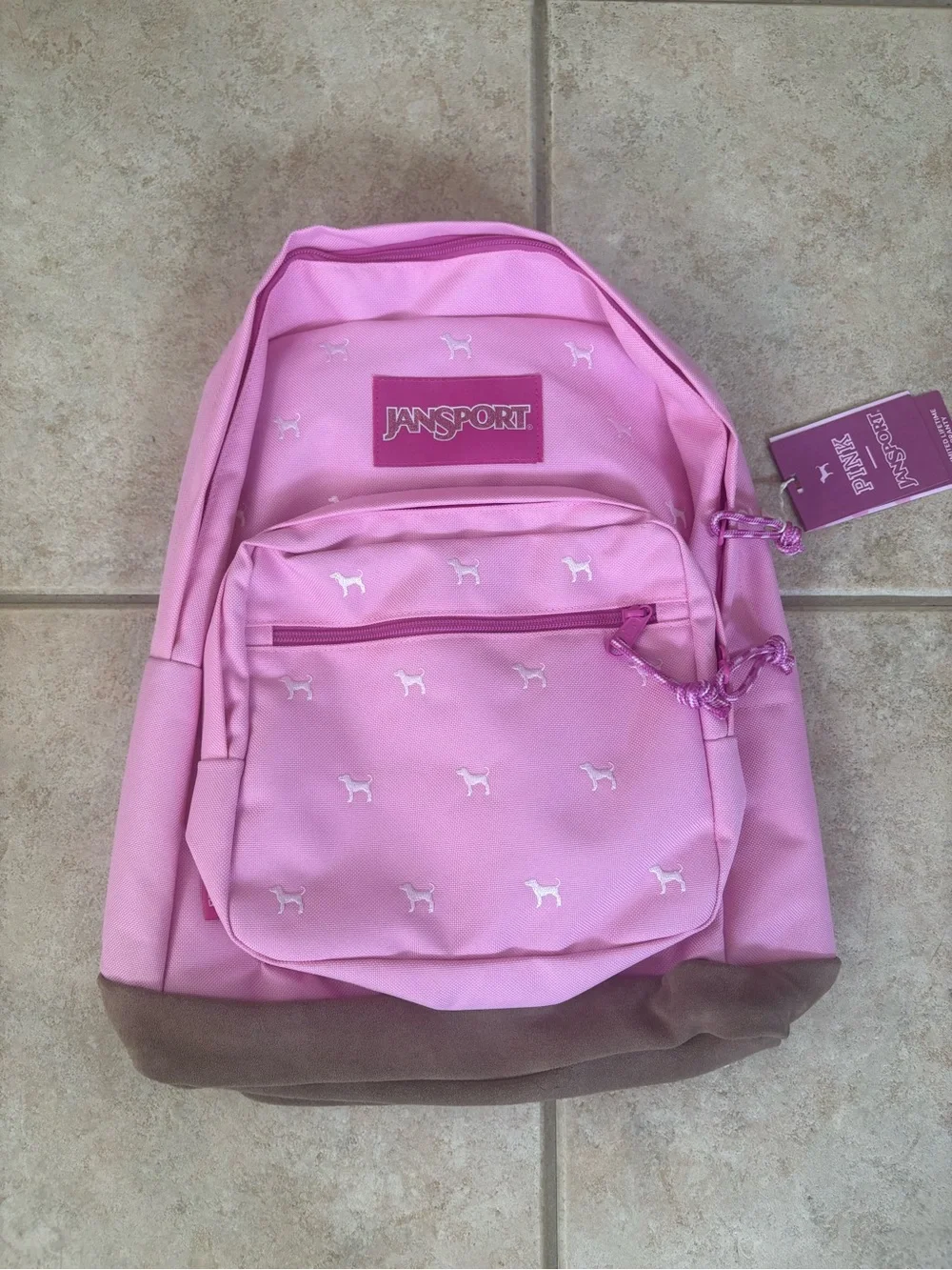 Victoria’s Secret Pink x Jansport Backpack Pink Puppy Dog